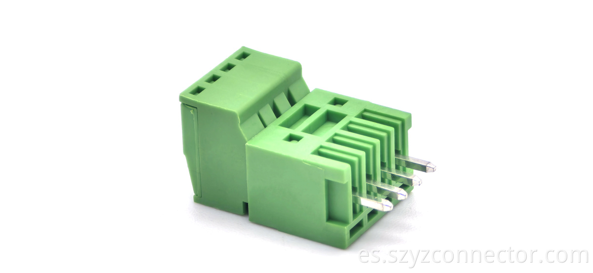 Verde femenino enchufable 1*4P de los bloques de terminales de la echada de 2.54m m 2.54mm Pitch Pluggable Terminal Blocks Female Green 1*4P